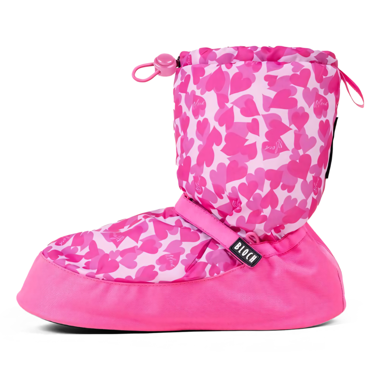 Bloch Im009bp Pink Hearts Aufwaermschuh Fuers Ballett Rosa Herz Print 01