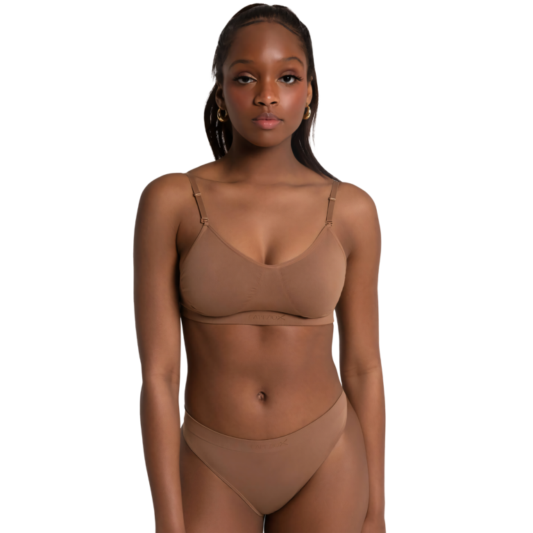Capezio 3683 Mocha Nahtloser Tanz Bh Dunkler Hautton 01