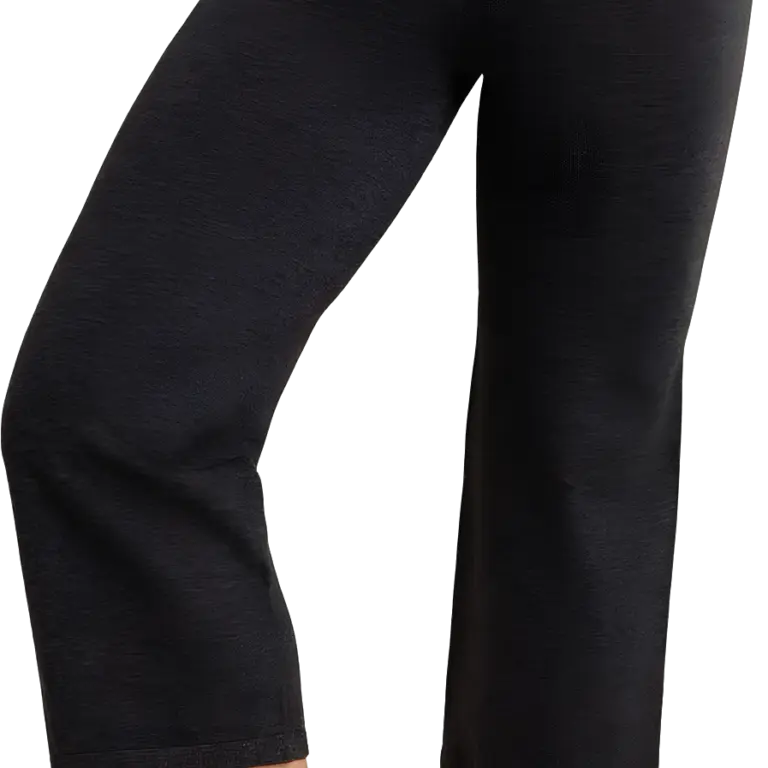 Capezio Wellness Crop Wide Leg Pant Ck10993w Black Schwarze Damen Tanzhose Mit Ripp Bund 02