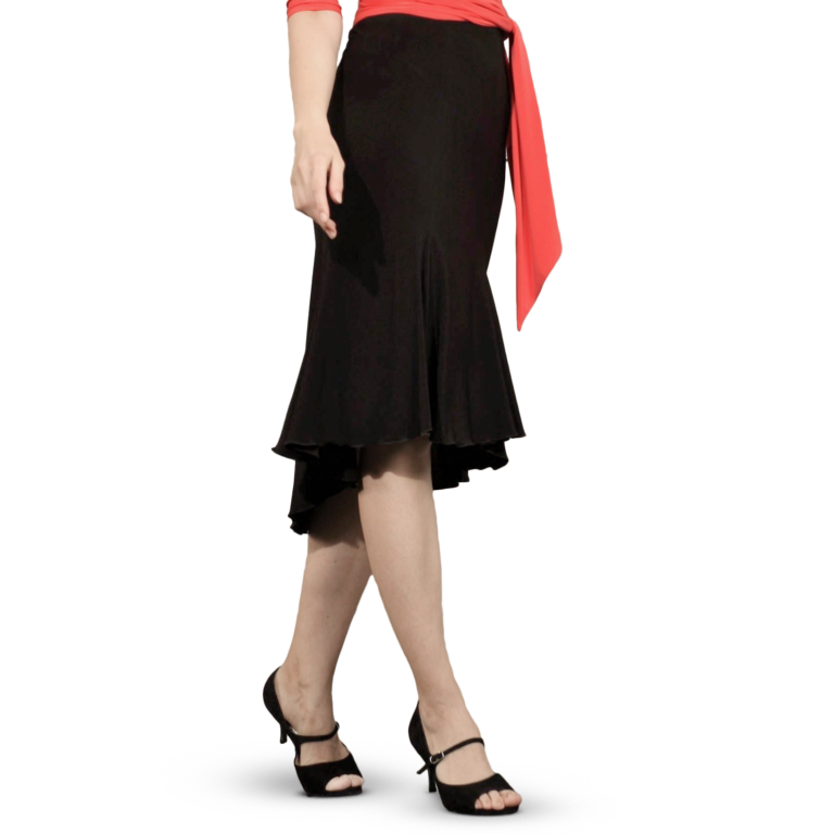 Dance Everywear Naina Sm7017 Black Knielanger Bahnen Tanzrock Schwarz 01