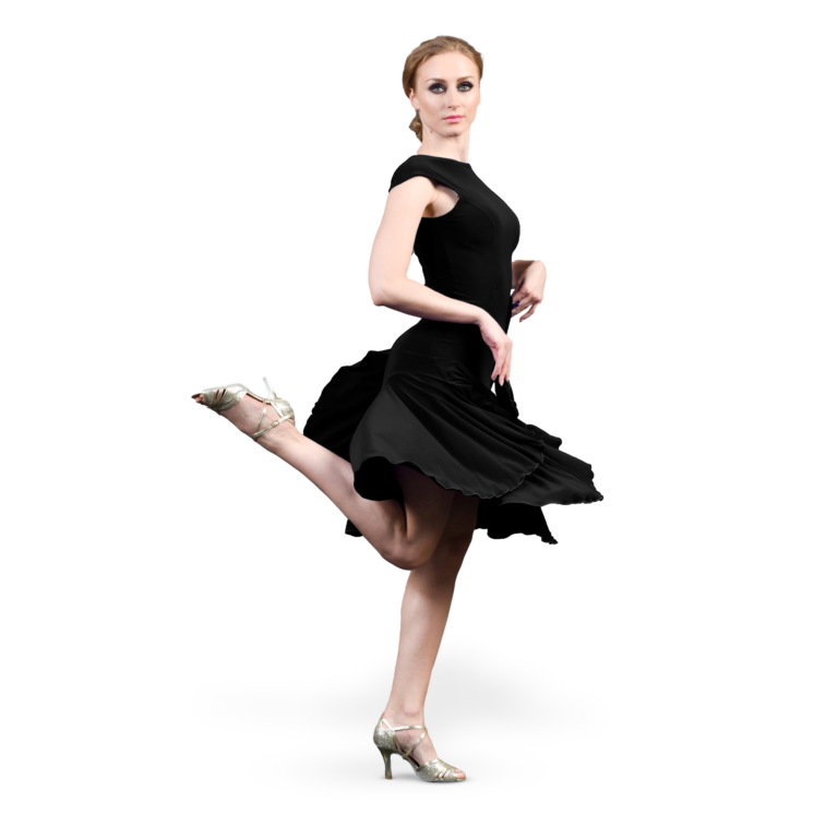 Dance Everywear Rosario Sm8009 Jet Black Knielanges Godet Tanzkleid Schwarz 01