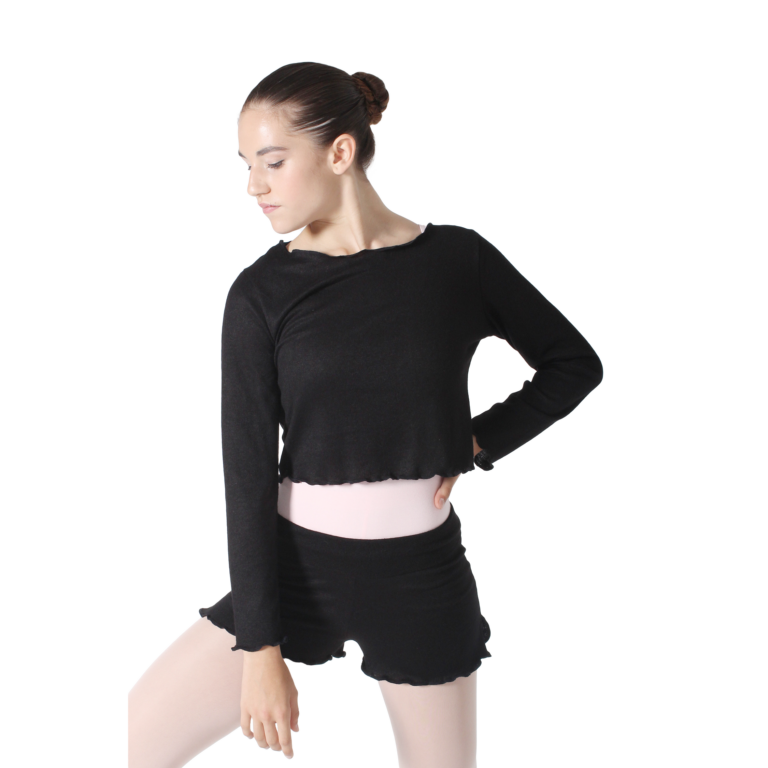 Intermezzo 6449 Black Schwarzes Langarm Crop Top 01