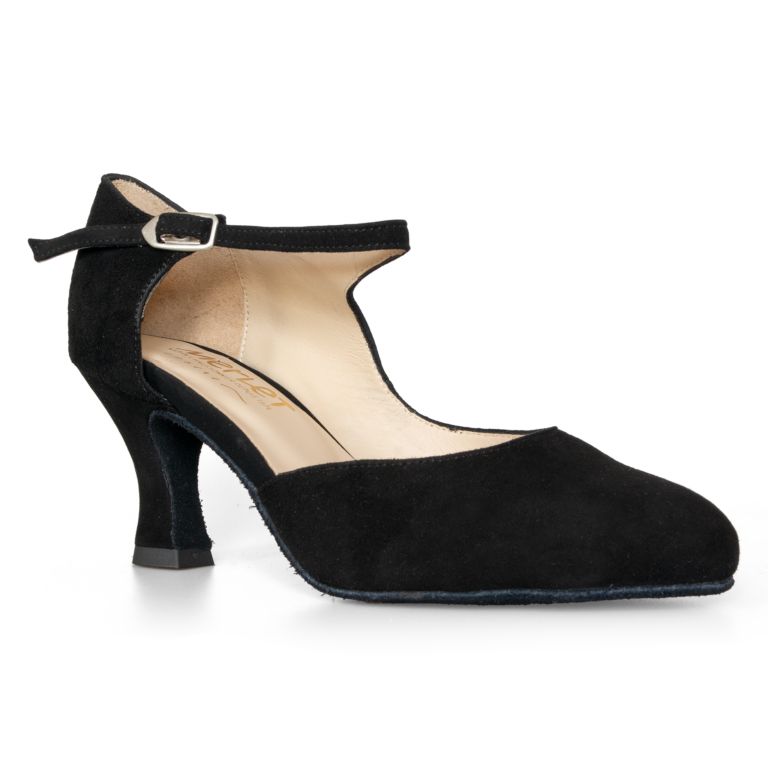 Merlet Chacha 1404 001 Noir Geschlossener Schwarzer Tanzschuh Barockabsatz 03