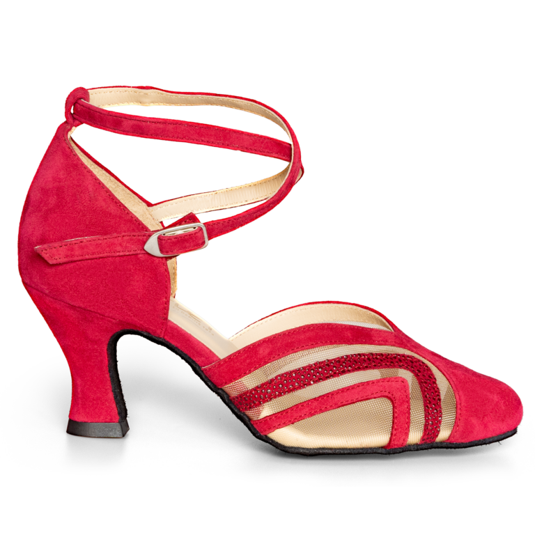 Merlet Cholia 2 1404 238 Chevre Velours Tango Vorn Geschlossener Tanzschuh Rot 01