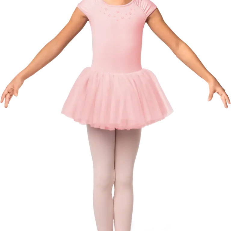 Mirella M1538c Pink Maedchen Tutu Mit Blumendruck Rosa 01