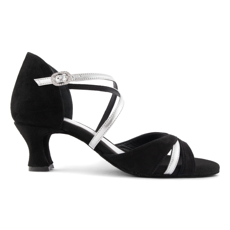 Portdance Pd816 45 Black Silver Tanzsandale Schwarz Silber 4 5 Cm Absatz 01