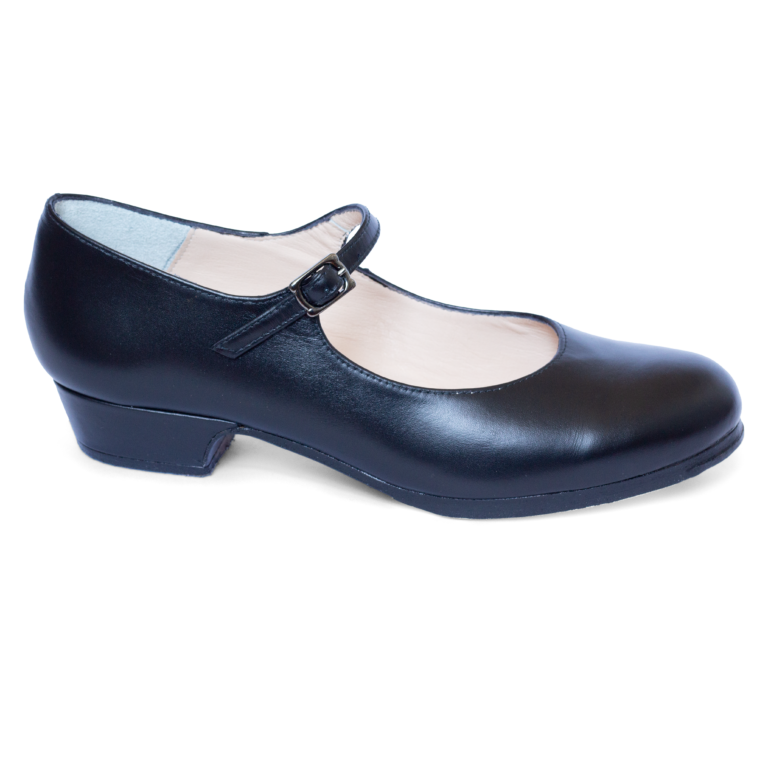 Begona Cervera Correa M03 Flamenco Schuh Flacher Absatz Schwarz 01