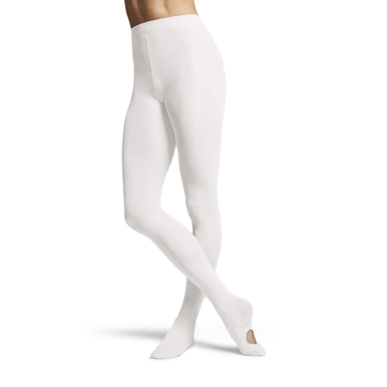 Bloch Contoursoft Adaptoe T0982l Weiche Damen Ballettstrumpfhose Sohlenloch Weiß 01