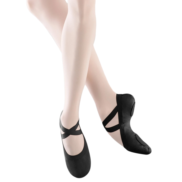 Bloch Pro Elastic S0621l Black Leinen Ballettschlaepchen Schwarz 01
