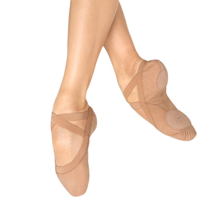 Bloch Pro Elastic S0621l Flesh Hautfarbenes Ballettschläppchen Leinen 01