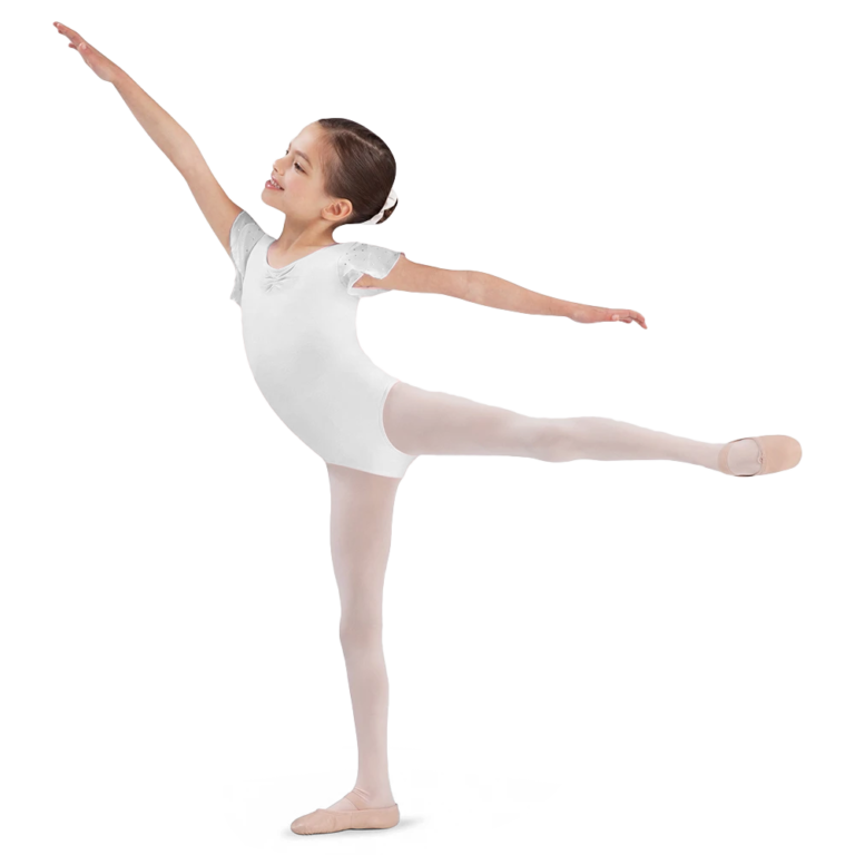 Bloch Scarlet Cl3732 White Kindertrikot Mit Fluegelaermeln Weiß 05