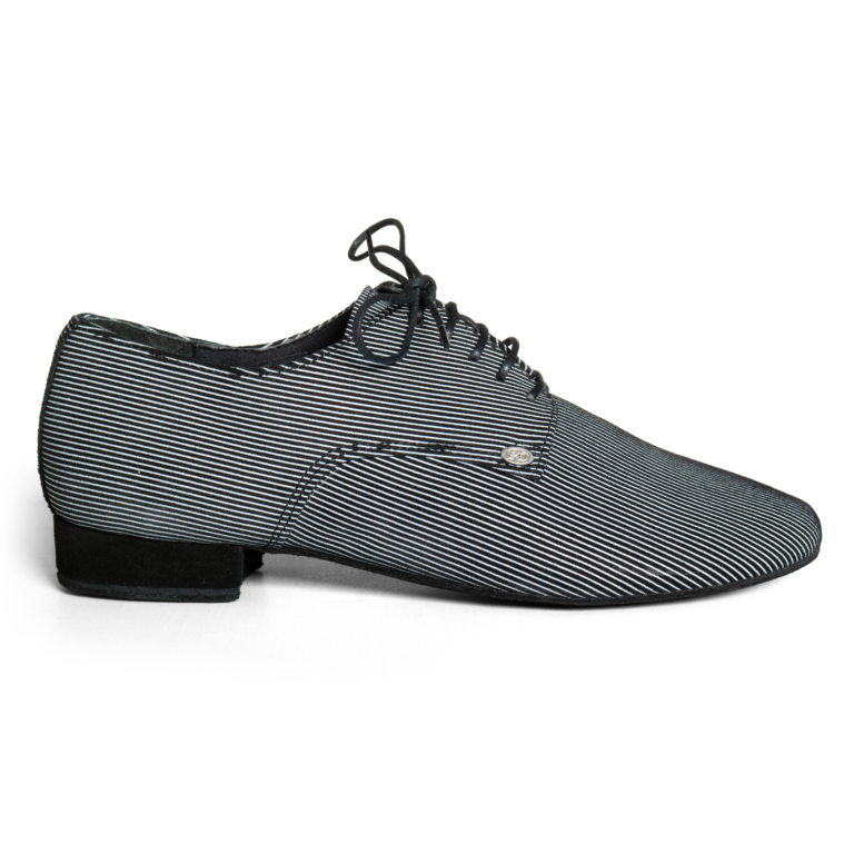 Portdance Pd018 Herren Tanzschuhe Nadelstreifen Schwarz Weiß 01