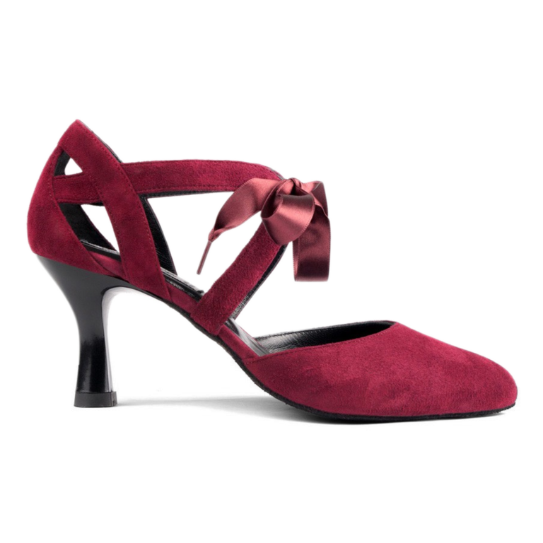 Portdance Pd125 Vorn Geschlossene Tanzschuhe Wildleder Bordeaux 01