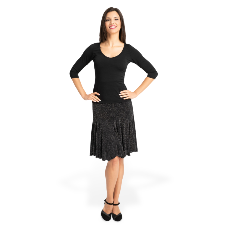 Rumpf Torino Ru5743 99 Knielanger Glitzerrock Schwarz 02