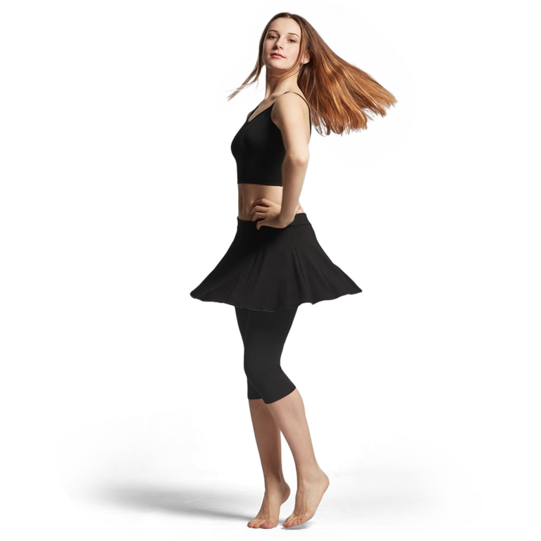 Tempsdanse Zazou Noir Schwarze Capri Leggins Mit Rock 05
