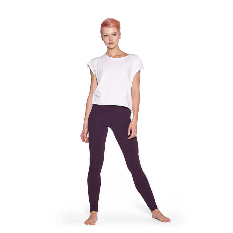 Yoiqi Plain Burgundy Lila Leggings Bio Baumwolle 01