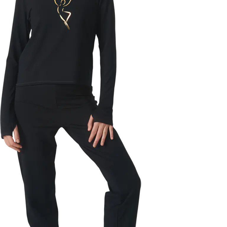 Tempsdanse Axelle Silhouette Noir Schwarzes Langarm Tanzshirt Mit Tanzmotiv 01