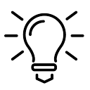 Glühbirne – Icon für einen Tipp